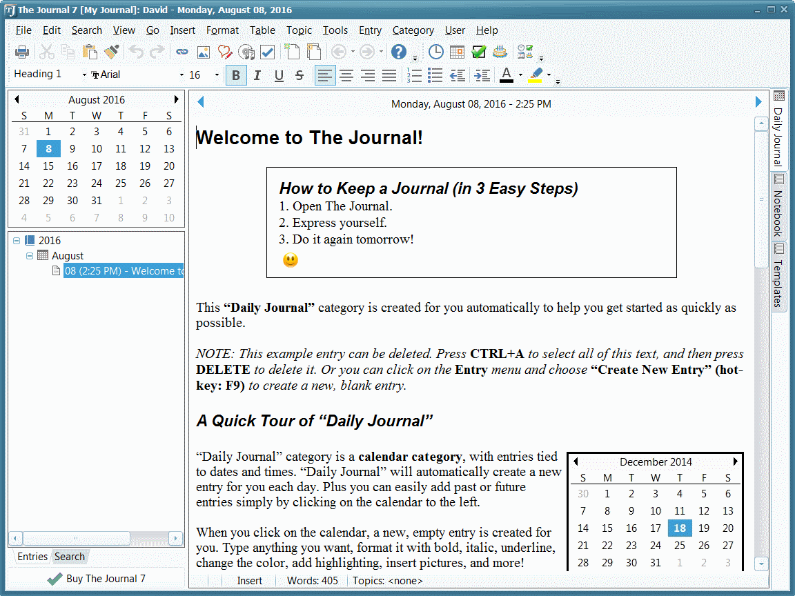 Click to view The Journal screenshots
