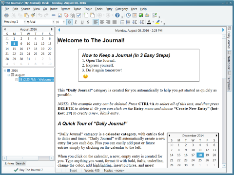 The Journal 7 screenshot